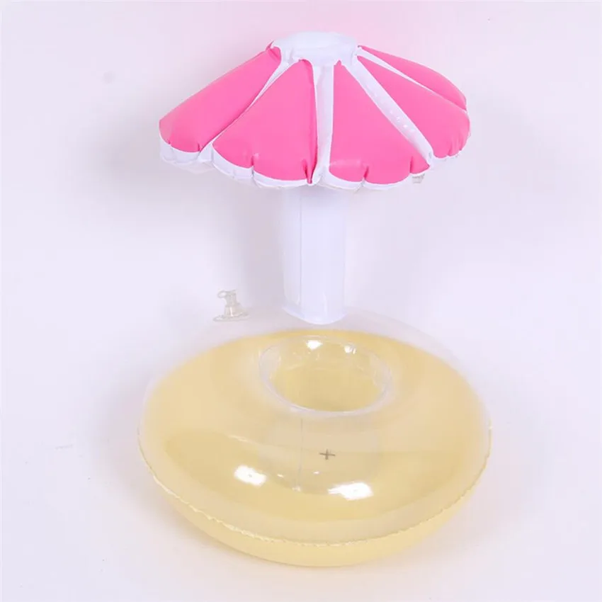 Pink umbrella Гавайские Луау вечерние Фламинго/ананас/кокос пластиковые чашки для питья надувной бассейн поплавок держатель чашки летние пляжные вечерние принадлежности - Цвет: Pink umbrella
