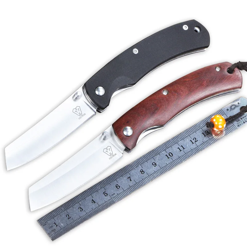 VOLTRON V15 Mini folding knife 58HRC 9Cr18Mov blade G10 or wood handle utility survival tool outdoor camping EDC pocket | Инструменты