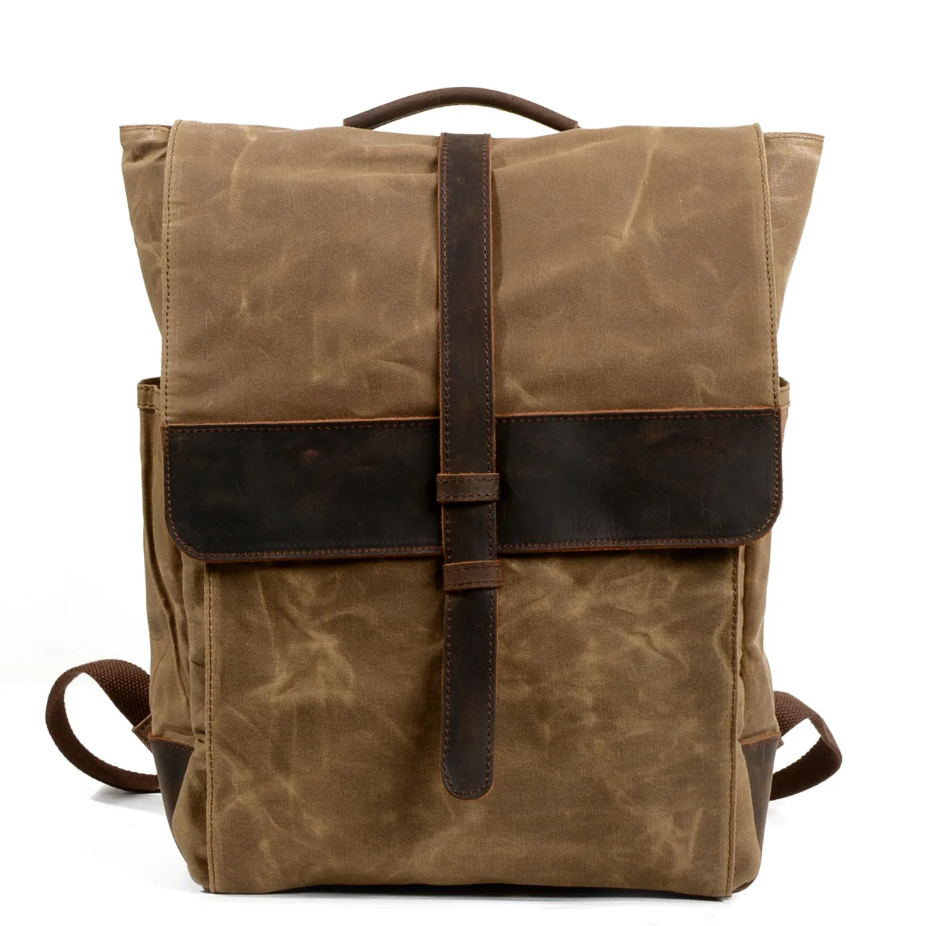 New Men Backpack Vintage Leather Canvas School Portable Wearproof Travel Bag Women Rucksack Knapsack Bagpack mochila | Багаж и сумки