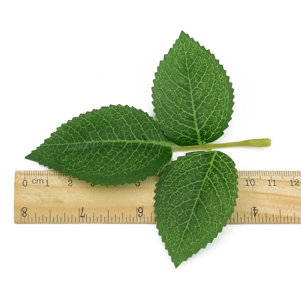 Недорогие шелковые листья зеленые розы искусственный цветок для свадебного