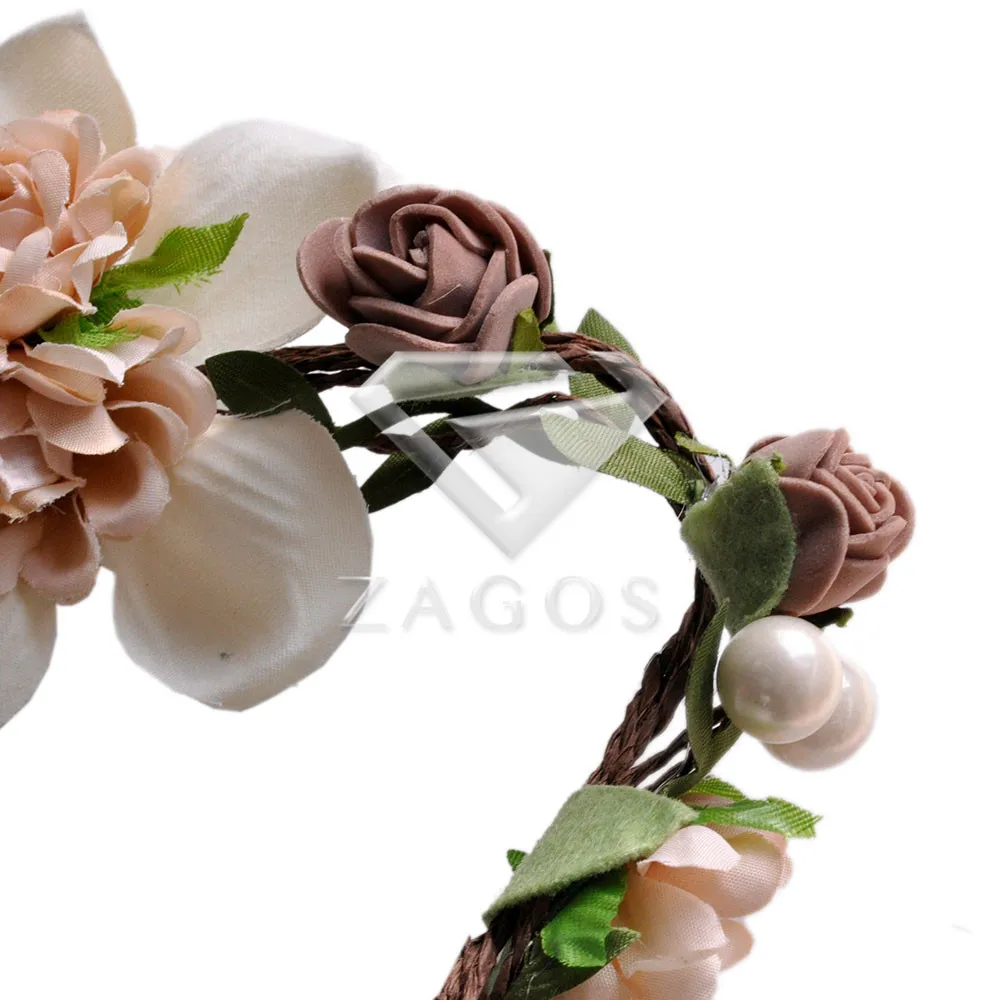 1 шт. Женская Бохо цветная цветочная ткань Корона головная повязка круглая