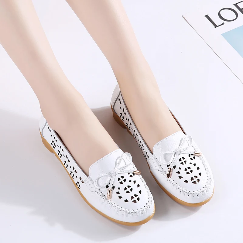 Женская обувь на плоской подошве в Корейском стиле лоферы из натуральной кожи с