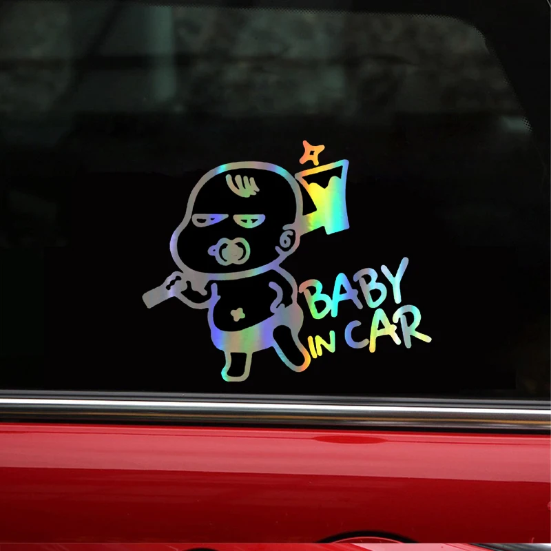 

Sticker 15.2*12.7cm Interesting windowtoon BABY ON BOARD Funny window Decal Warning Sign Vinyl window Sticker window Styling