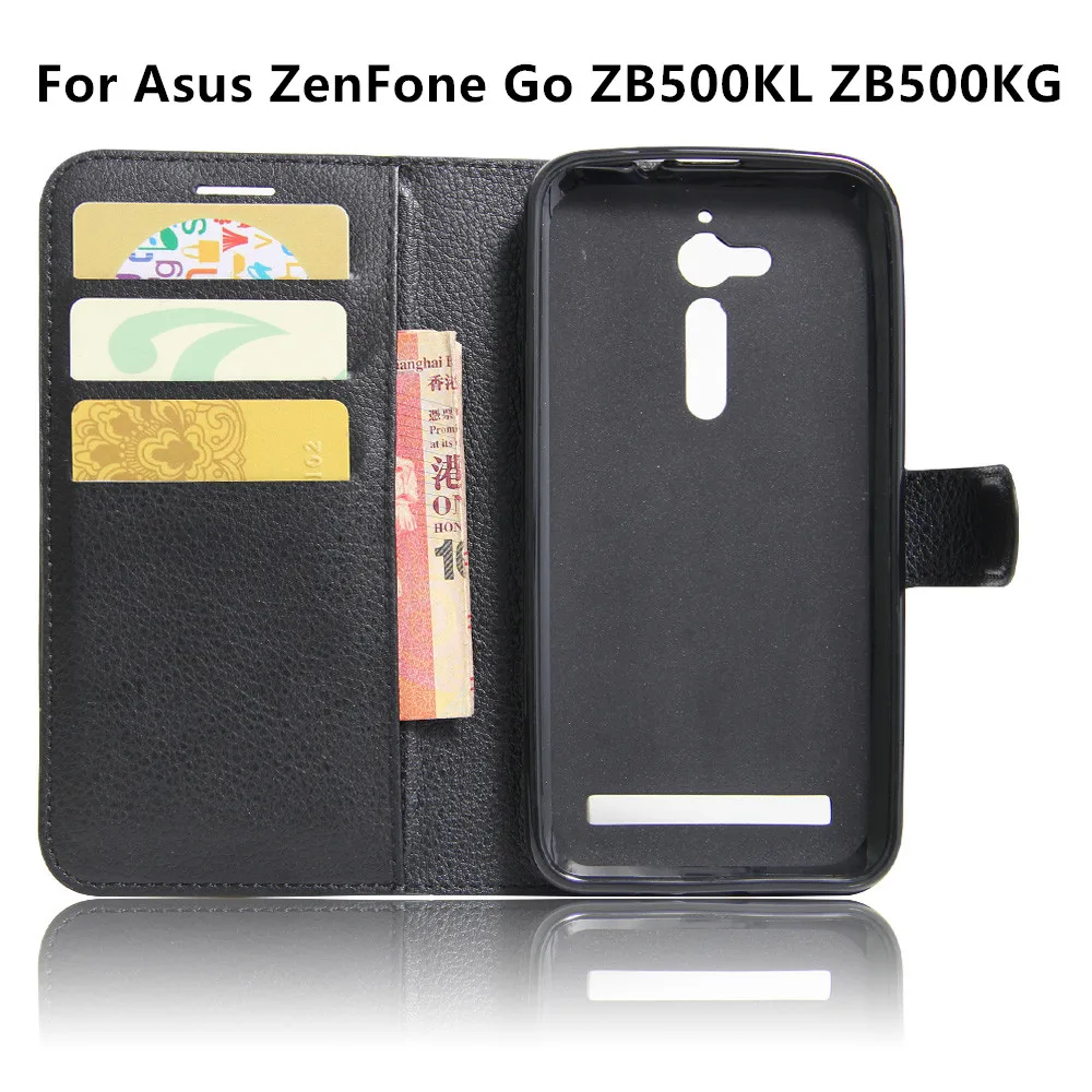 Роскошный защитный чехол для телефона Asus ZenFone Go ZB500KL ZB500KG ZB 500 KL ZB 500 KG откидной Чехол-кошелек из искусственной кожи