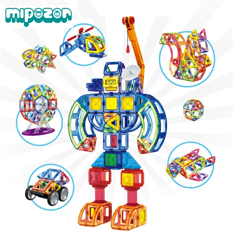 MIPOZOR 133 шт. новинка 2017 года магнитный дизайнерский конструктор 3D блоки детские