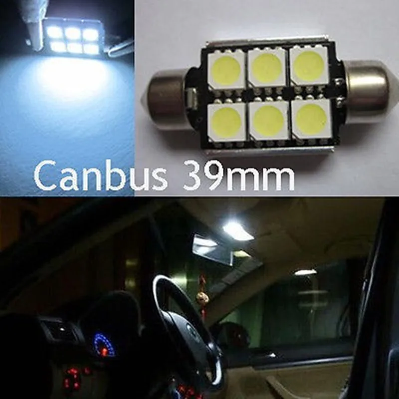 Бесплатная доставка 10 шт. светодиодный Soffitte Lampe C5W Canbus 36 мм 39 12 В 6x SMD Innen Beleuchtung o. Nach