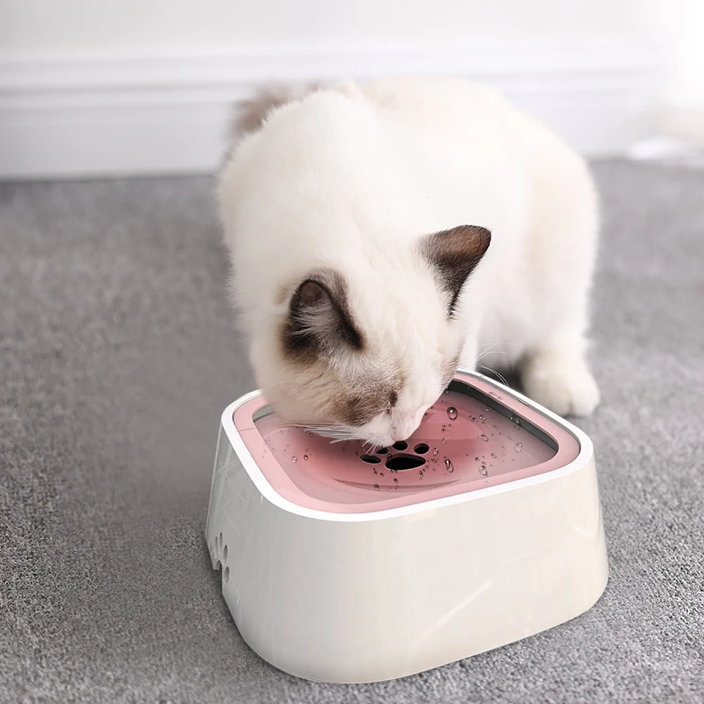 Dog Water Bowl Portable Vehicle Carried Floating Bowl Cat Water Bowl Slow Water Feeder Dispenser Anti-Overflow Pet Fountain