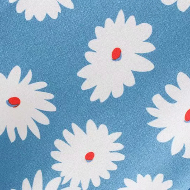 Женская одежда платье 2019 с принтом маргаритки гофрированный ремень вырезом