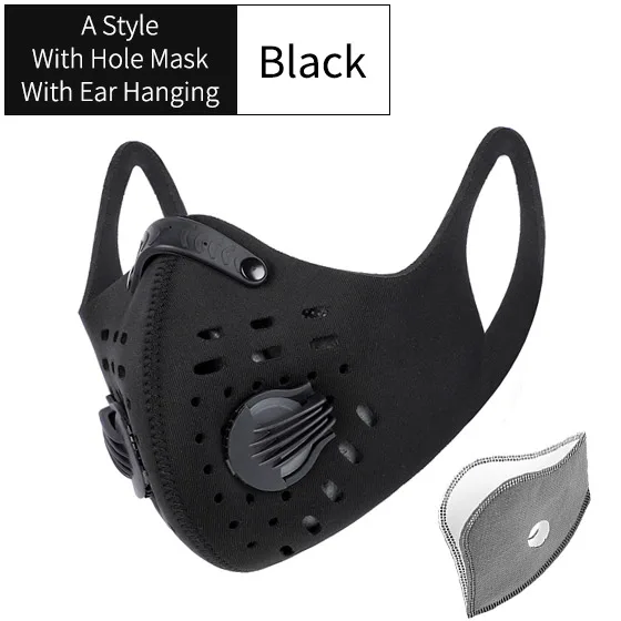 A Style Hole Black WEST BIKING маска для велоспорта с активированным углем Пыленепроницаемая маска для лица анти-загрязнения велосипедная маска для тренировок на открытом воздухе маска для лица - Цвет: A Style Hole Black