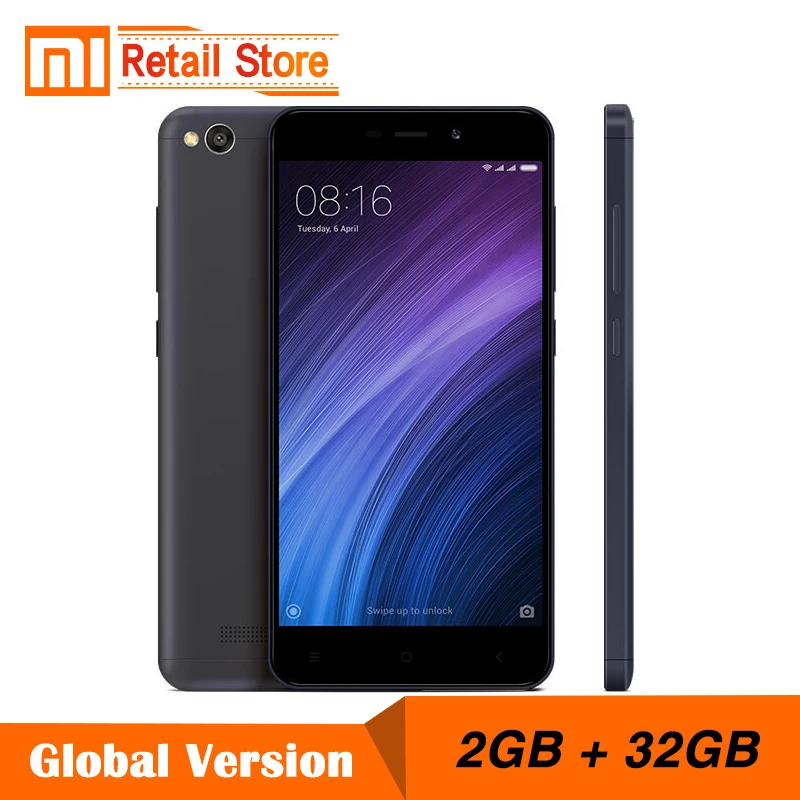 Глобальная версия Xiaomi Redmi 4A 2 ГБ Оперативная память 32 Встроенная телефона Snapdragon 425