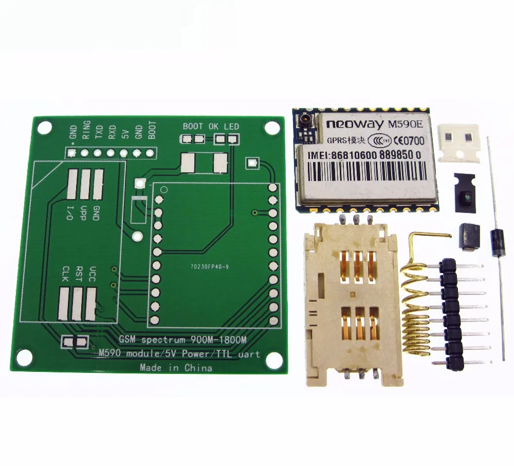 

M590E GSM GPRS module Diy kits M590 GSM GPRS 900m-1800m sms CPU MCU test Second-hand