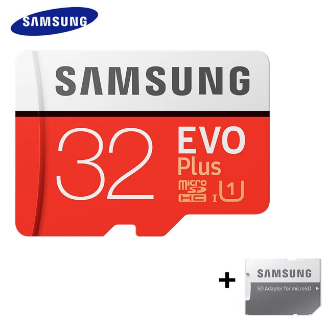MC32G-W-SDadapter Карта памяти SAMSUNG Micro SD card Карты Памяти EVO+ Плюс 256 ГБ 128 ГБ 64 ГБ 32 ГБ 16 Г Class10 TF Карта C10 sim-карты 100 МБ/С. SDHC/SDXC UHS-I128gb micro sd 128 ГБ - Емкость: MC32G-W-SDadapter
