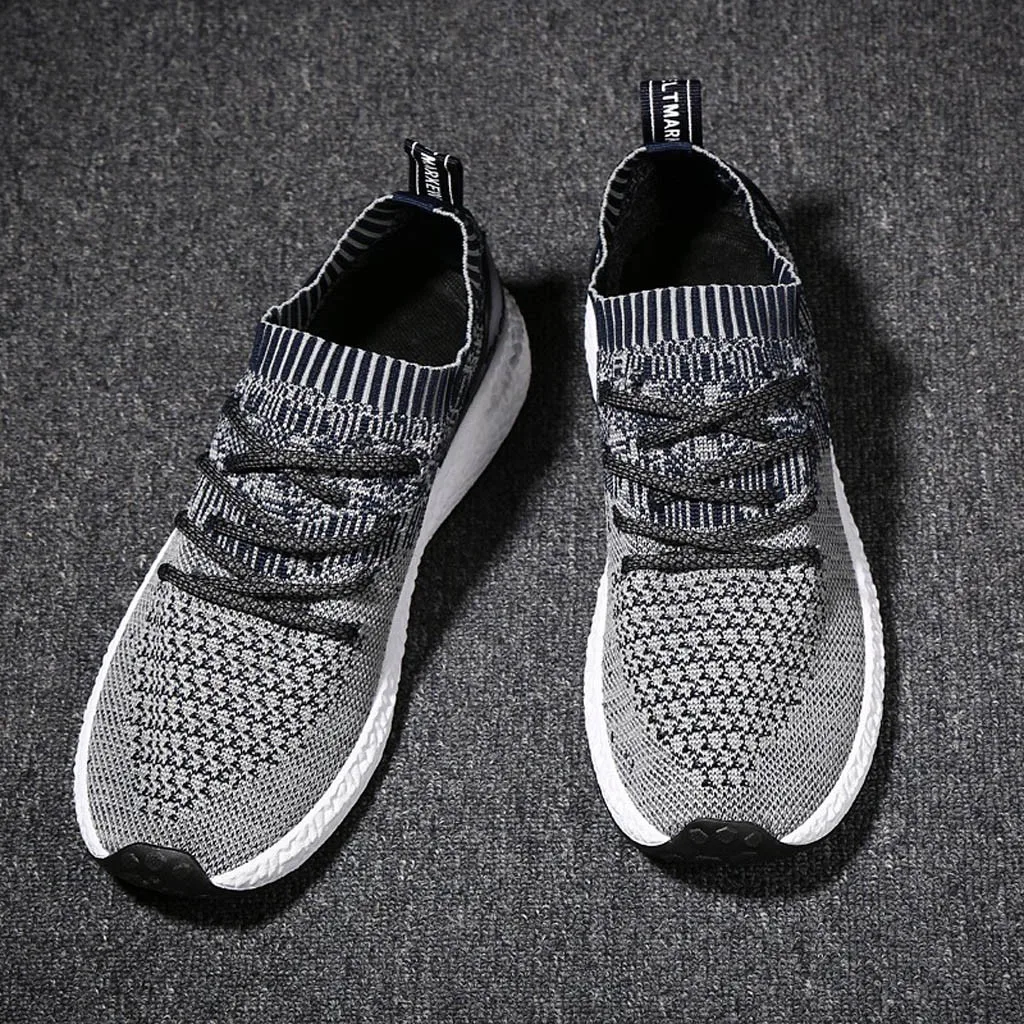 Мужские тканые дышащие кроссовки модная повседневная обувь большого размера для