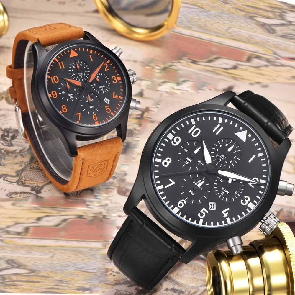 Relojes hombre 2019 BENYAR модные кожаные мужские часы на ремне xfcs Топ бренд класса люкс