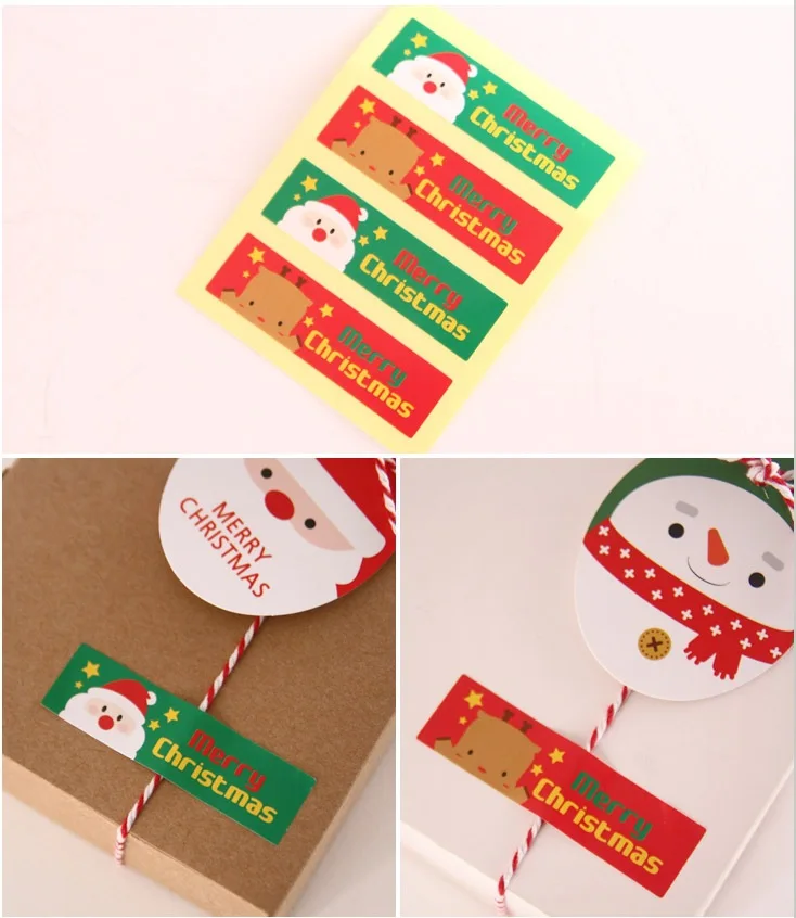 8 шт/лист Санта Клаус Рождество лося Уплотнительная наклейка винтажный красочный