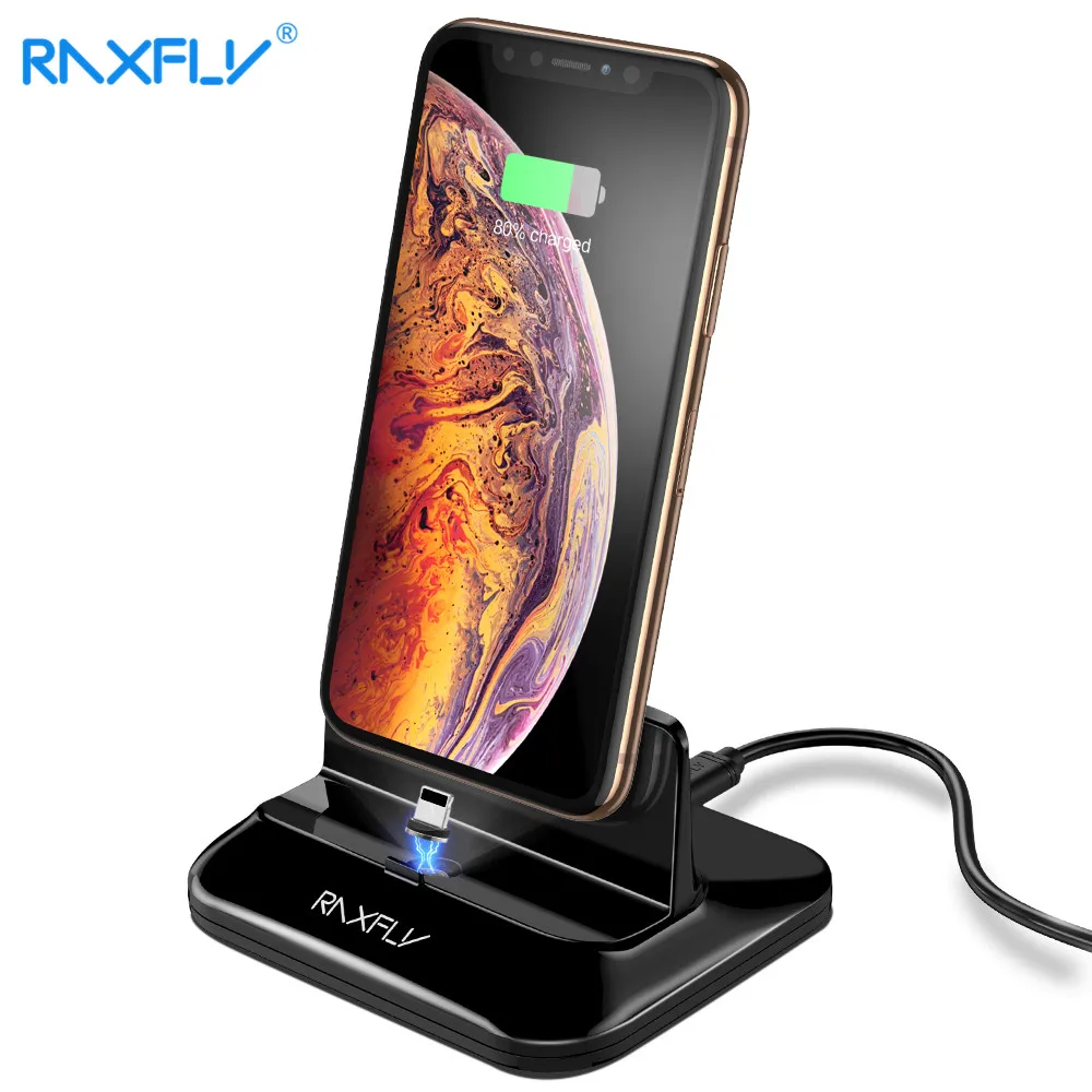 Зарядное устройство RAXFLY для iPhone XS Max XR X 5V 1A настольная зарядная станция 8 Plus 7 6 S 5S 5