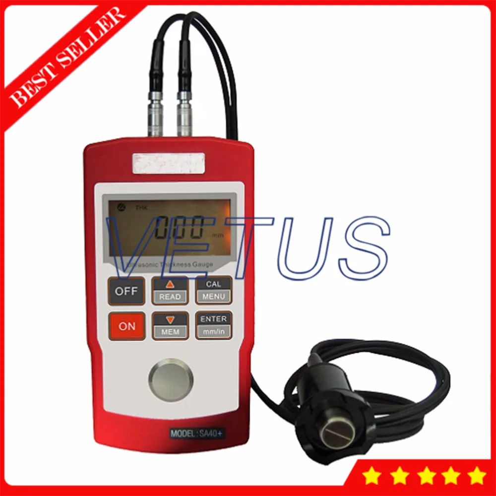 

Coating Ultrasonic Thickness Meter Gauge SA40+ 3.00~20.00mm Through with 1000-9999m/sec Sound Velocity Measurement Width Tester