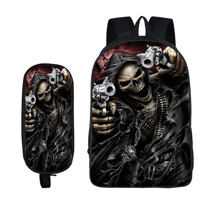 Рюкзак Rock Cold Skull, школьная сумка в стиле аниме, Мультяшные рюкзаки, Детская мода, рюкзак для ноутбука, рюкзак для путешествий для мальчиков-подростков - Цвет: Skull Combo Pack 03