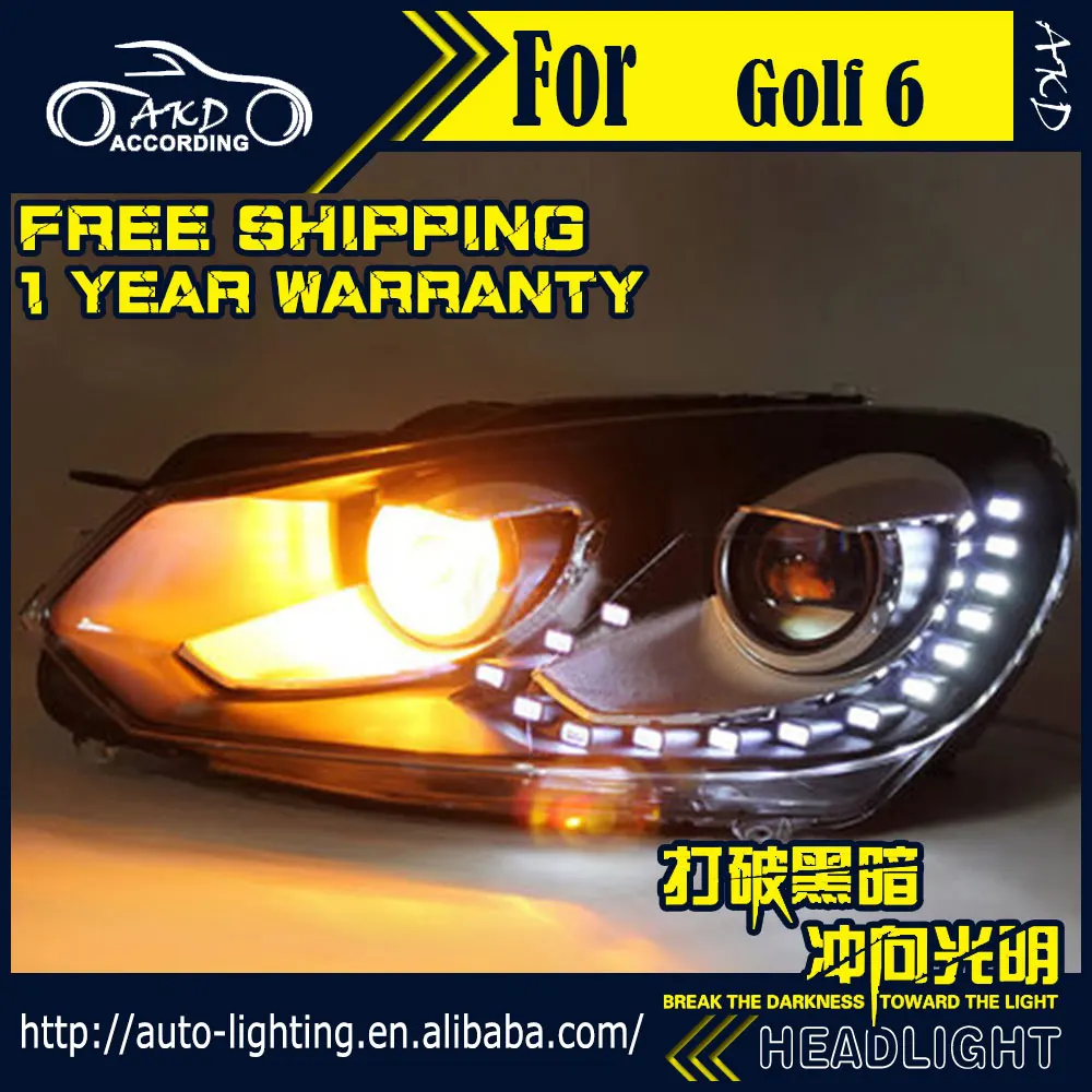 AKD автомобильный Стайлинг Головной фонарь для Golf 6 фары 2010-2012 Golf 6 R20 светодиодный фонарь DRL D2H Hid сигнал поворота биксеноновый луч