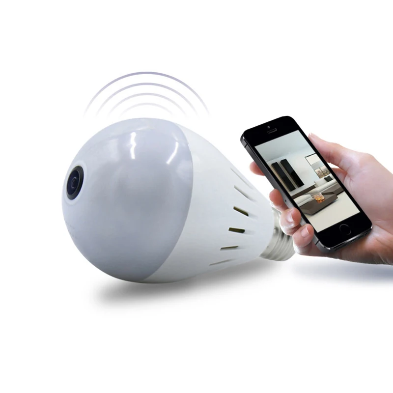 360 градусов панорамный объектив рыбий глаз Беспроводной E27 Wi-Fi IP 1.3MP мини беспроводные смарт-лампы Камера дома для защиты детей и домашних животных наблюдение езопасности Поддержка TF карты
