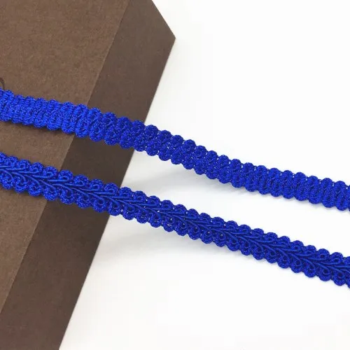 13 blue 5 ярдов ширина 1,1 см хлопок кружевная отделка плетеная для костюма высокое качество коса многоножка швейная кружевная лента для свадебных аксессуаров - Цвет: 13 blue