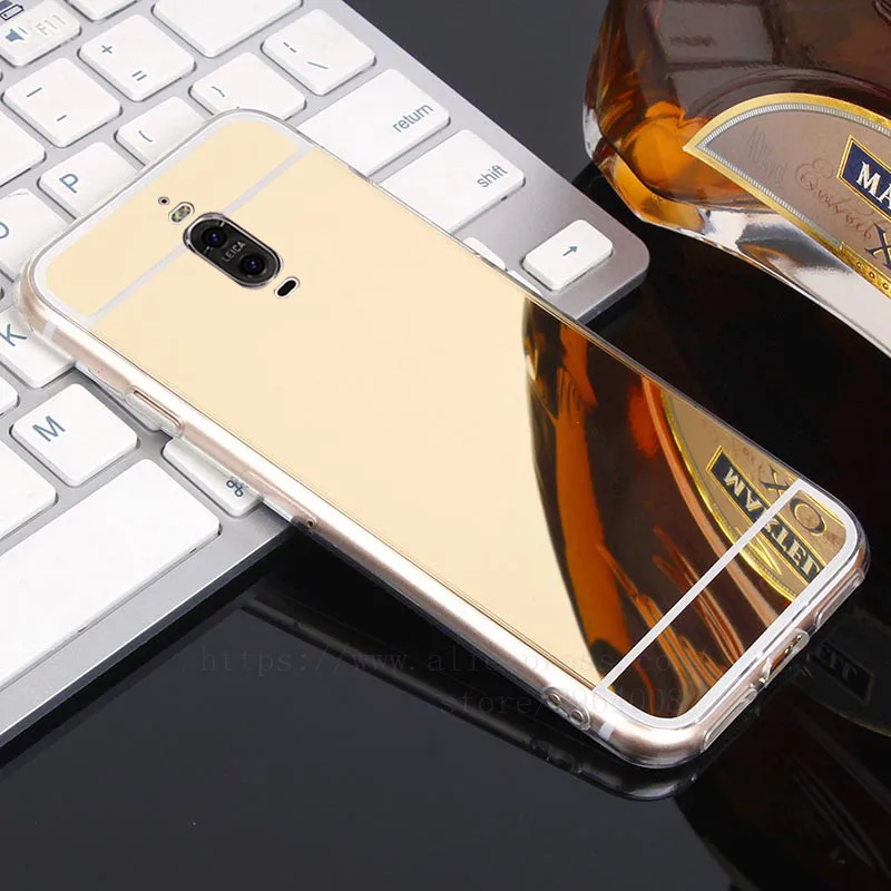 Чехол TRISEOLY для Huawei Mate 9 Pro мягкий роскошный из ТПУ розовое золото зеркальный