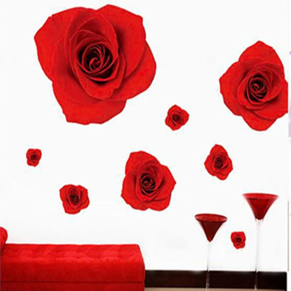Их Романтические и теплые настенные наклейки для спальни домашние декоративные