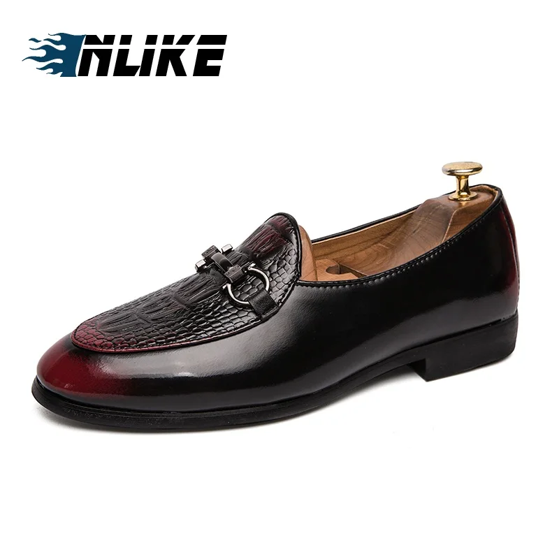 

Men Formal Wedding Shoes Big Size Men Casual Leather Dress Handmade Loafers Woven Oxfords