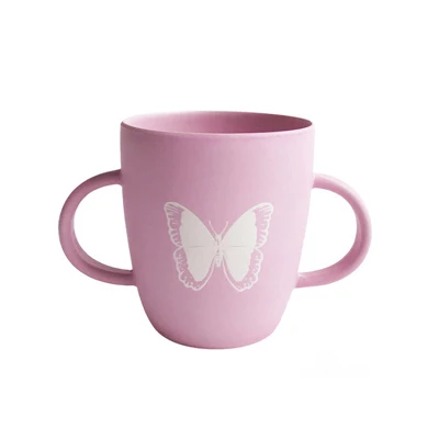 230ml Pink Бамбуковая детская чашка для воды, Экологичная чашка для кормления ребенка, Мультяшные чашки для молока, сока, подарок для детей, детская бутылка для воды - Цвет: 230ml Pink