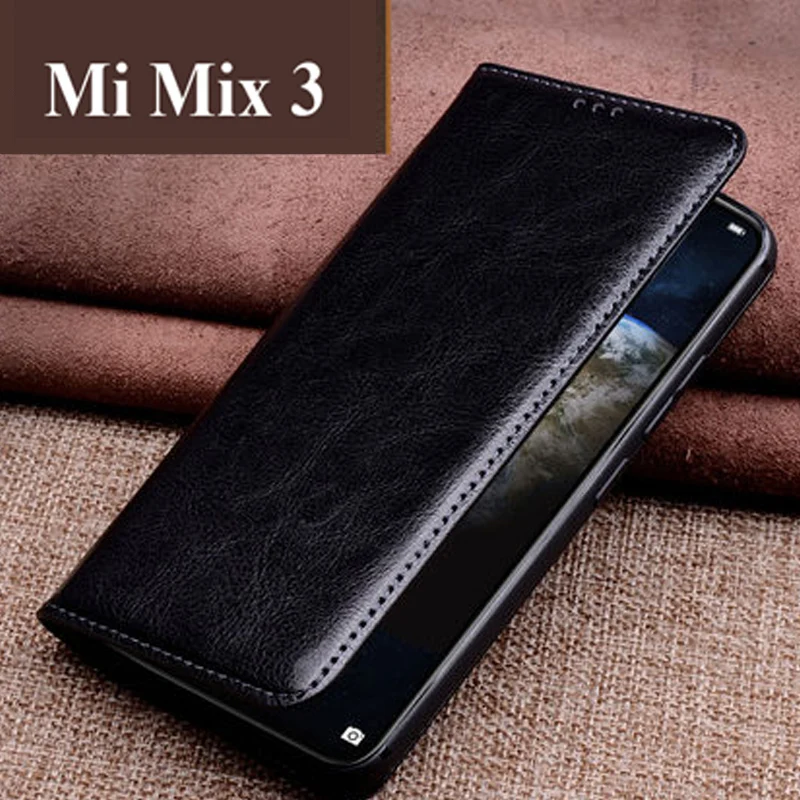 Чехол-книжка из натуральной кожи для Xiaomi mi Mix3 Mix 3 чехол-накладка на заднюю панель