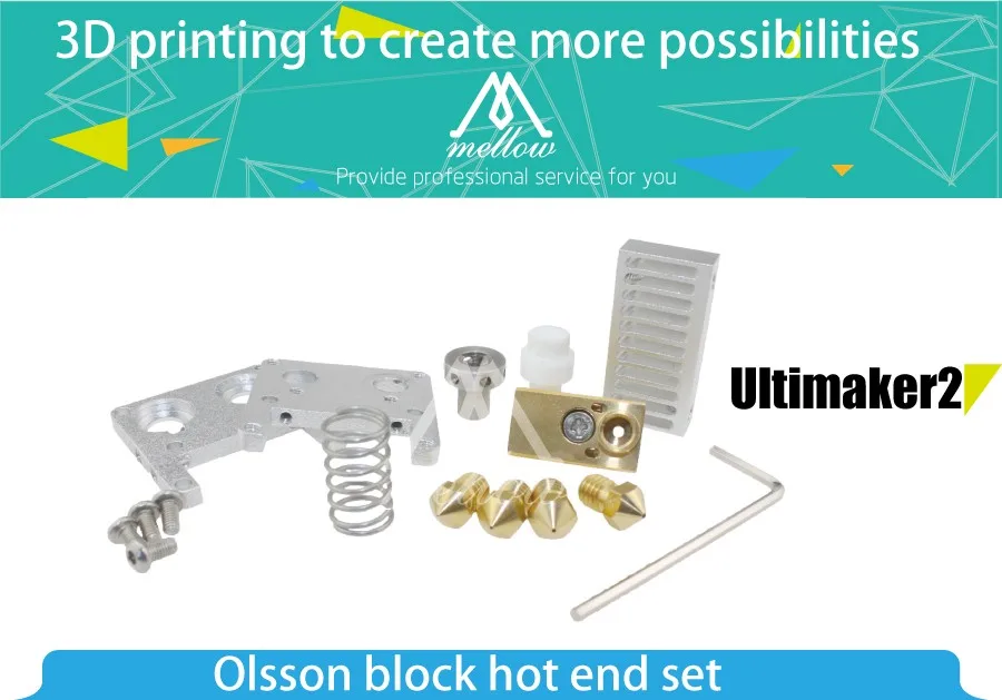 DIY 3D принтер Heaterblock Ultimaker 2+ UM2 Расширенный Олссон Блок Комплект сопла Сменные+ радиатор hotend для 1,75/3 мм