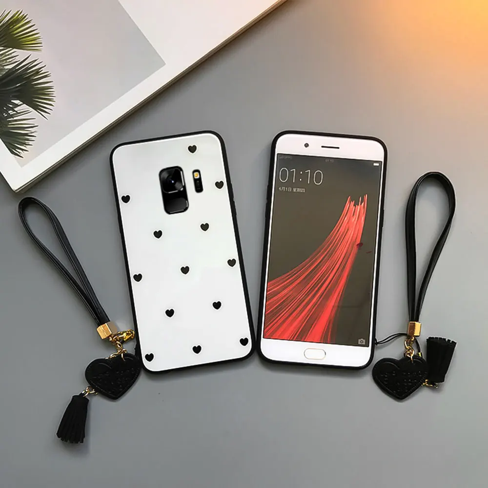 Чехол на шнурке с кисточкой для Samsung Galaxy S20 Ultra S8 S9 Plus S10 Lite Note 8 9 из закаленного