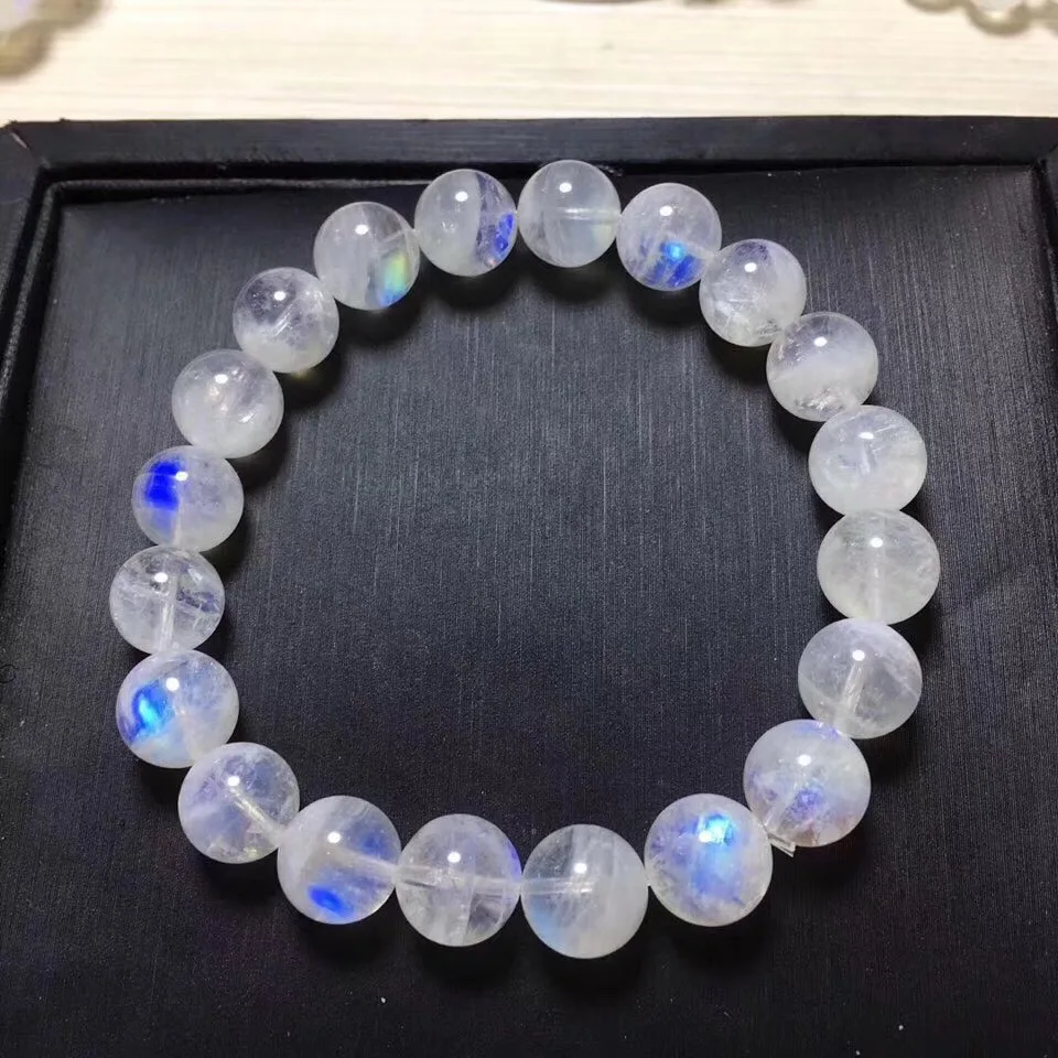 

9mm Natural Blue Light Moonstone Bracelet Jewelry For Women Lady Men Gift Crystal Stone Reiki Gemstone Round Beads Strands AAAAA