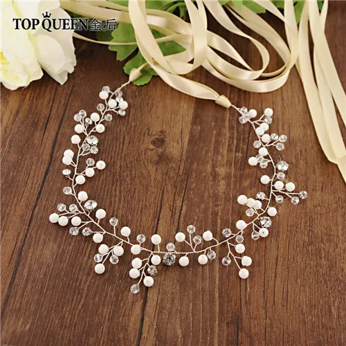 Champagne ribbon TOPQUEEN SH159 Свадебные ремни с бриллиантами и жемчугом для невесты Свадебные аксессуары платье с поясом камень пояс - Цвет: Champagne ribbon
