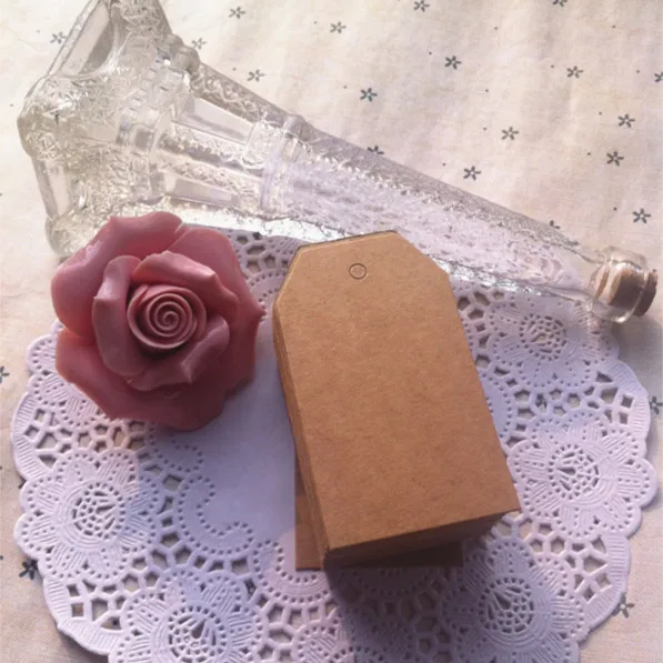 100 шт крафт-картон 4*7 см пустая трапециевидная Подарочная бирка для DIY повесить