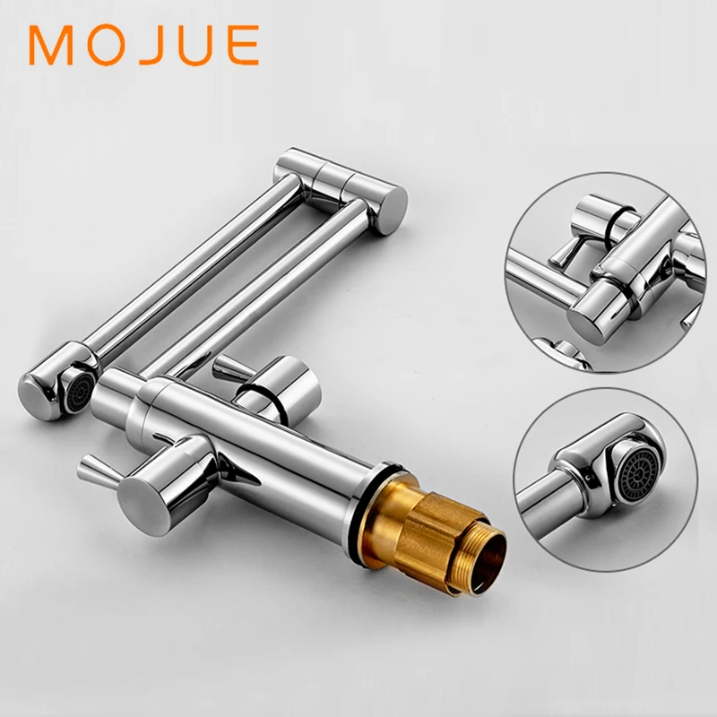 MOJUE retro folding kitchen sink faucets spray faucet flexible tap basin mixer double handle MJ8253 | Обустройство дома