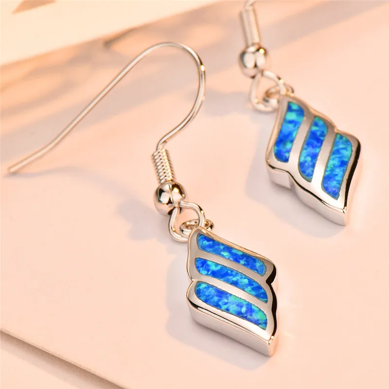 Женские серьги капельки с крыльями ангела из стерлингового серебра 925 пробы