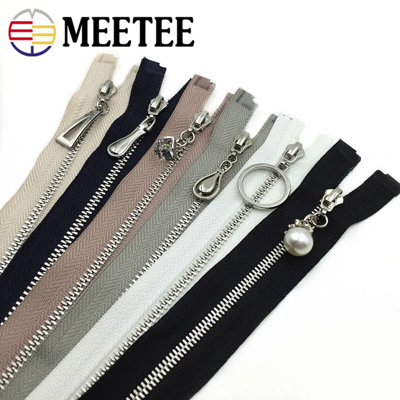 MEETEE 3 #40 см 60 открытые металлические молнии Серебристые зубья швейная молния