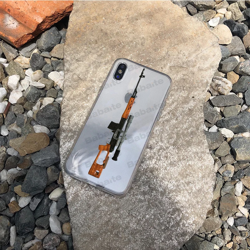 A8 Babaite снайперская винтовка AK 47 Винтовки Пистолеты Coque Shell чехол для телефона для iPhone 7 7plus X XS MAX 6 6S 8 8Plus 5 5S XR чехол - Цвет: A8