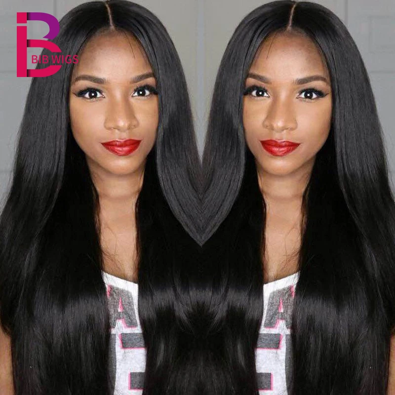Glueless полный парик шнурка человеческих волос бразильские волосы Remy прямые человеческие парики для черных женщин предварительно сорвал с детскими волосами нагрудник волос