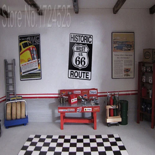 Исторический винтажный жестяной знак Route 66 стикер Классическая наклейка s