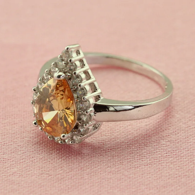 WPAITKYS шампанское полудрагоценные камни серебристый цвет комплекты украшений для