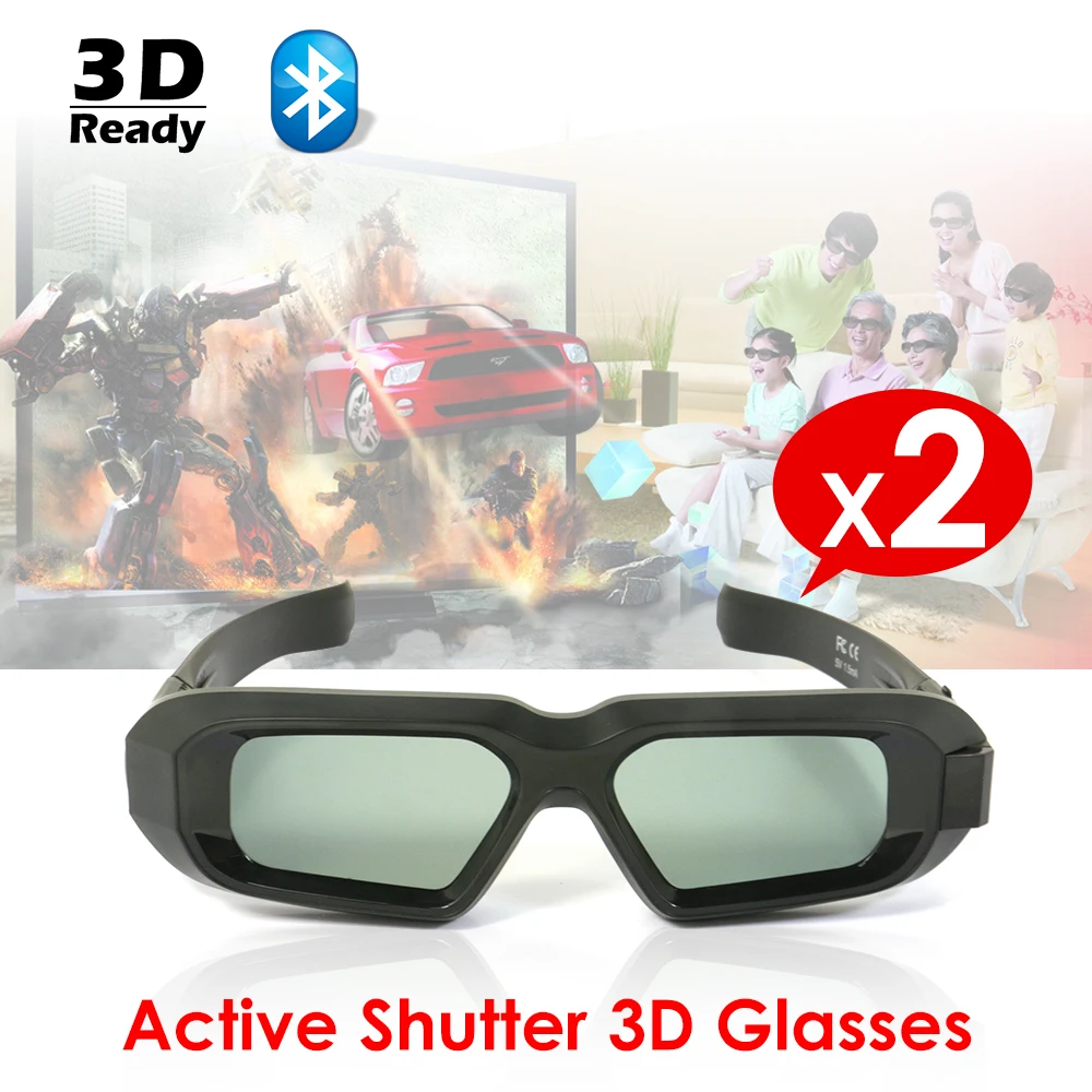 2 шт./лот Bluetooth с активным оптическим затвором 3D очки для 3LCD Epson проектор домашнего