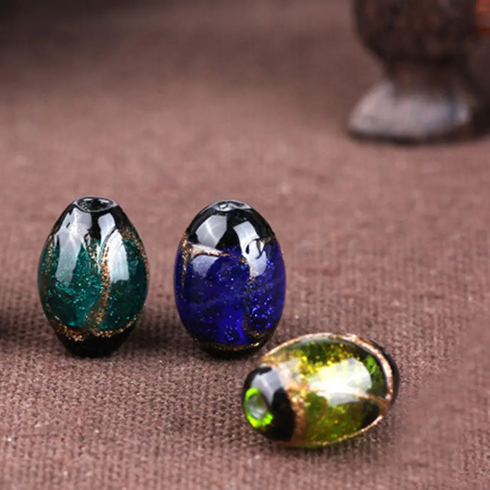 Большие овальные стеклянные бусины разделитель для бусин в форме Будды с золотым