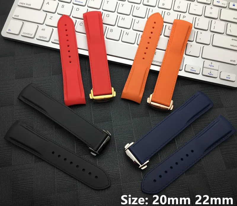 Ремешок силиконовый для часов Omega 20/22 мм с пряжкой|Ремешки часов| |