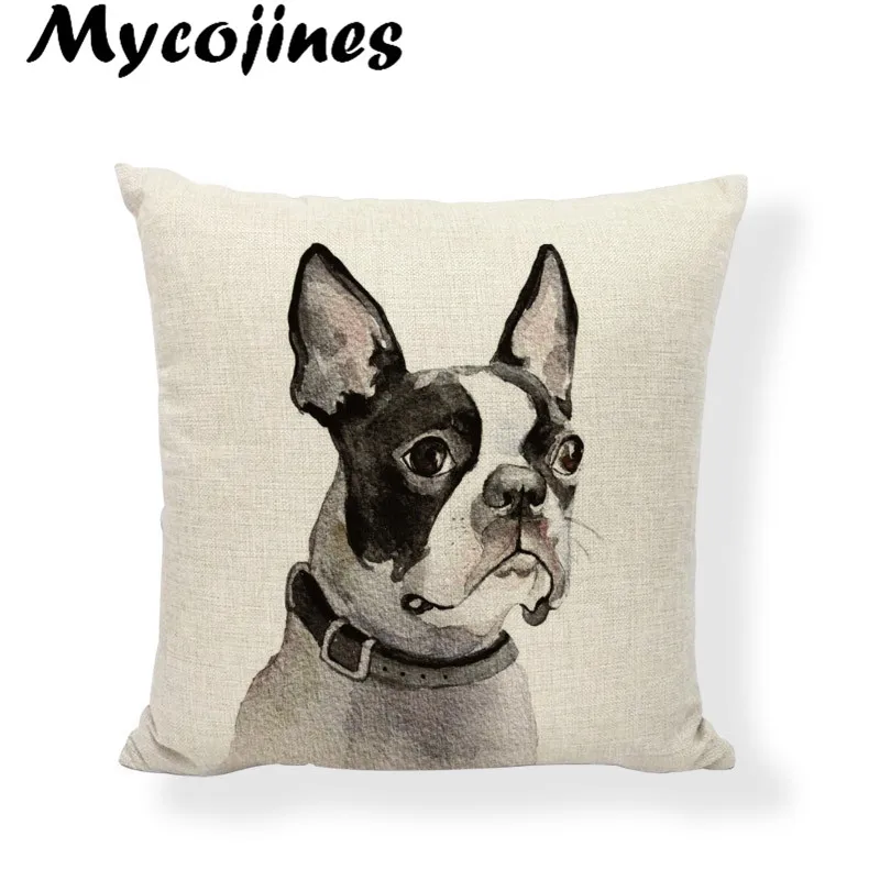 Наволочка с изображением собаки французского бульдога мопса далматинцев