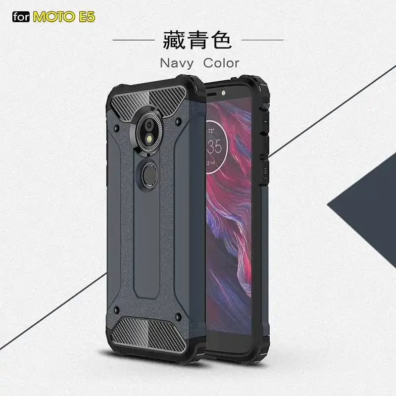 Navy Blue Железная Броня Mokoemi, ударопрочный чехол 5," для Motorola Moto E5, чехол для Motorola Moto E5 Plus, чехол для телефона - Цвет: Navy Blue