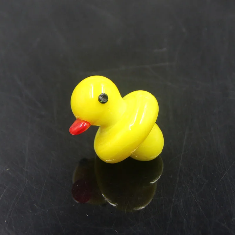 

Glass Yellow Duck Carb Cap style Carb Caps for Quartz banger Nails glass water pipes, dab oil rigs
