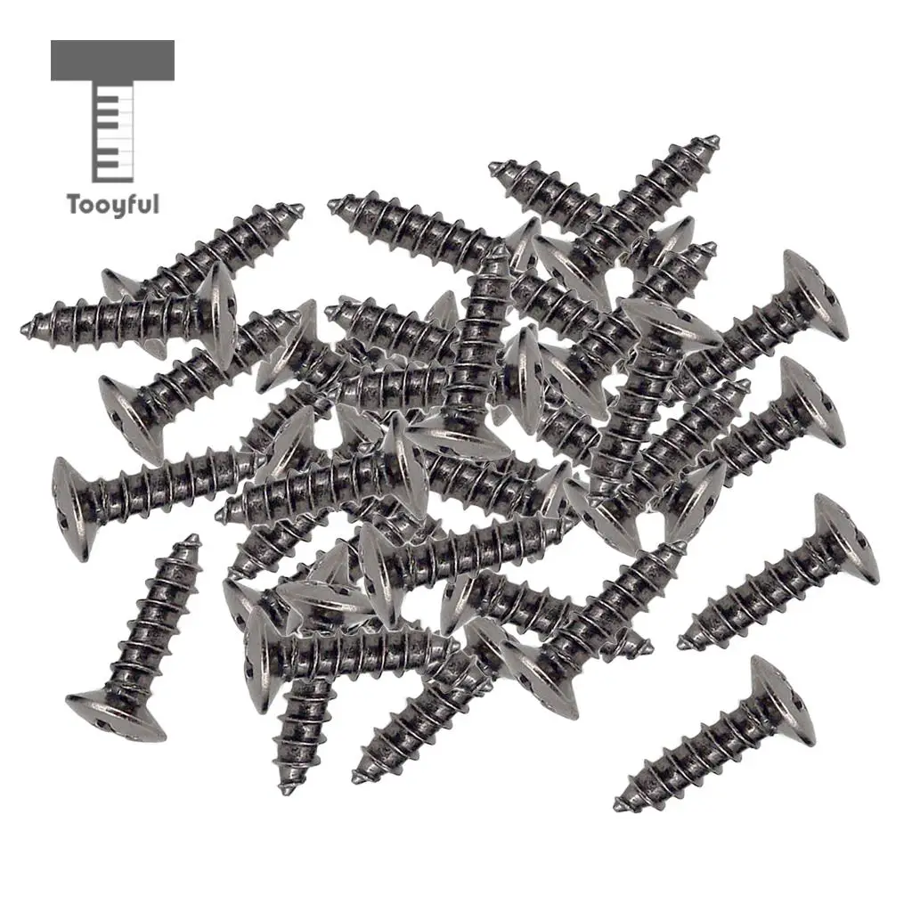 

Pack of 50 Iron Pickguard Mounting Screws for Electric Guitar Bass Replacement Accessory 12 x 3mm Black