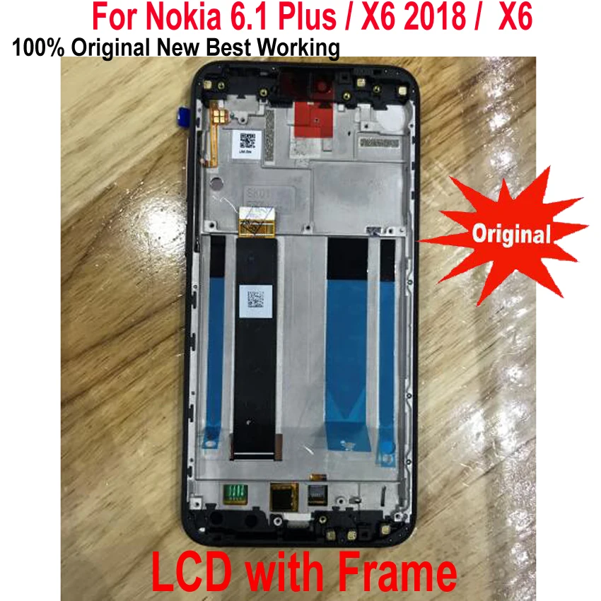 Для Nokia 6,1 Plus X6 TA-1099 TA-1109 ЖК-дисплей кодирующий преобразователь сенсорного экрана в сборе сенсор+ рамка для Nokia X6
